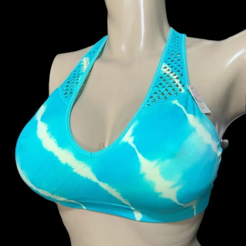 Victoria’s Secret Pink YOGA / Lounge racerback unlined Bral bra teal / lime L